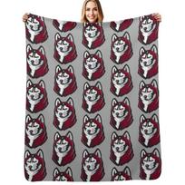 Bloomsburg Huskies Throw Blanket Men's Soft Warm Throw Blanket for Couch Size: 75*100cm, Weight: 230 GSM