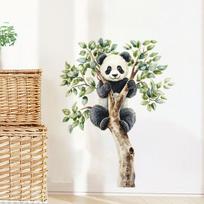 Animacinis mielas panda ant medžio šakos Sieniniai lipdukai Vaikų kambario dekoravimui Vaikų sienų lipdukai PVC Namų dekoras