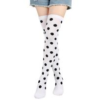 Thigh High Sock Women Dot Striped Stockings Ladies Kawaii Funny Girls White Long Over Above Knee Sock Cosplay Christmas  New EU 35-42
