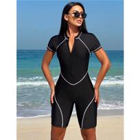 Slim Rush Guard Surfing Swimsuit Women One Piece with Zipper Black Swimwear Female Bathers Bathing Swimming Swim Suit S balta
