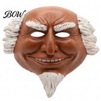 Horror Costume Mask Halloween Old Man Cosplay Mask, Realistic Creepy Human Face Latex Soft Masquerade Party Full for Men Adults