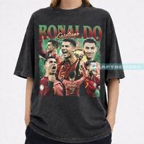 Limited Cristiano Ronaldo CR7 Vintage Graphic Tee, Portugal Football Shirt, Soccer Fan Gift XL gray