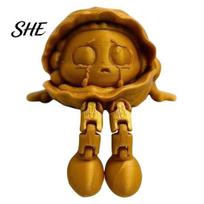 Stress Relieving Gadget Articulated Action Figure, Cartoon Movable Joint Statue, 3D Printed Creative Office Desk Decor Decor, Unique Bookshelf Display auksinė