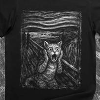 Screaming Cat T-Shirt – Expressionist Art Parody Graphic Tee 2XL