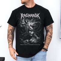 Ragnarok Viking Shirt: Odin vs Fenrir Graphic Tee | Norse Mythology Unisex T-Shirt | Viking Battle Ragnarok | Metalhead Apparel Gift M