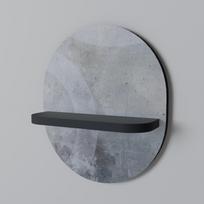 Muted arc oval shelf black