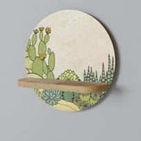 Succulents kaleidoscope round shelf