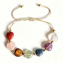 Vintage Love Bead Heart Bracelet Natural Stone Crystal Bracelet  Young Girls spalvota