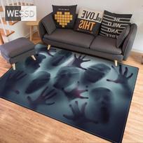 Helovino siaubo kilimas miegamajam Juokingas durų kilimėlis, 3D spausdintas vaikų kambario kilimas vonios kambario kilimėlis Helovino dekoravimo zonos kilimėliai 40x60cm 1pcs