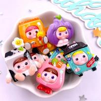 10 vnt. Dervos Spalvingi Animaciniai Pieno Šiukšliadėžės Daržovių Maišelio Plokščiu Galu Akmeninės Figūrėlės Scrapbooking PASIDARYK pats Lanko Dekoro Aksesuarai