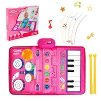 80x50 cm Muzikinis grojimas Vaikams Kilimėlis Kilimėlis Fortepijonas Klavišiniai Būgnų Žaislai Šokių Šliaužiantis kilimėlis su 6 instrumentais Garsai Mokomieji žaislai