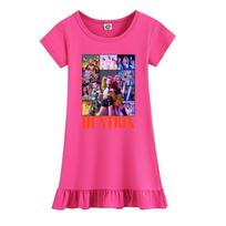 Children's Casual Kpop Witch Hunt Dress Summer Girls' Home Sleeping Dress 100 rožinė raudona spalva
