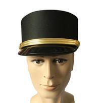Black Hotel Waiter Doorman Hat Performances Security Guard Hat for Teen Adult 1 juoda