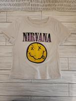 26 Nirvana Smiley Face Logo White T Shirt Size 3T Unisex T-Shirt M