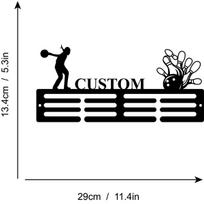 Bowling Medal Holder Display Wall Mount 12 Rungs Award Ribbon Hanger