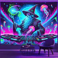Tapestry Blissyard Wizard Dark Night DJ 75x100 blue