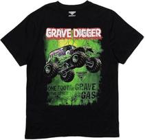 Monster Jam Suaugusiųjų Marškinėliai Grave Digger El Toro Loco Megalodon S gray