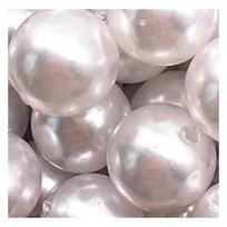 Apvalūs perlo imitacijos karoliukai 14 mm, 2 vnt., balti