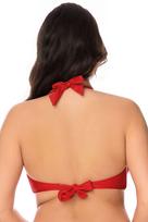 Bikini liemenėlė moterims, Vivisence, maudymosi kostiumėlis, bikinio viršus, vertikalios lankelės, galinis surišimas, raudona, 95D, 95D