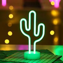 Neoninis LED sienos dekoras, USB / baterijomis, kaktusas
