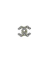 Chanel Two-Tone Crystal Interlocking CC Brooch For Women 4