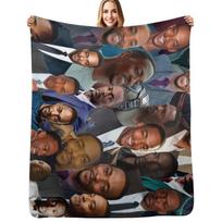 Anthony Mackie Photo Collage Throw Blanket Warm Throw Blanket Gift for Anniversary Size: 75*100cm, Weight: 230 GSM