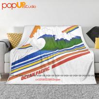 Vintage 80S Ocean Pacific Op Med Surf Zip Hawaii Hawaiian Island Ultra-Soft Blanket Quilt Winter Sofa Cover Bed Covers Size: 75*100cm, Weight: 230 GSM