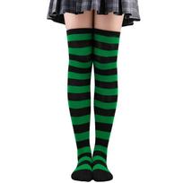Thigh High Stockings Womens Striped Ladies Girls Black White Pink Long Over Above Knee Socks Femboy Cosplay Lolita Harajuku Y2K One Size