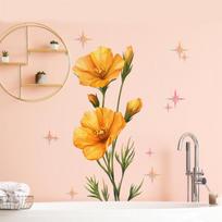 Watercolor Sunflower Wall Stickers for Girls Boys Kids Room Easy to Apply Removable Wall Decals Bedroom Nursery Home Decoration geltona