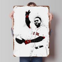 David Ortiz Painting Printed Posters Customizable Wall Art Retro Vintage Metal Tin Signs for Home Room Garage Decoration Gaming 20X30CM