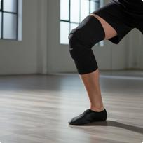 Padded Knee Support Sleeve Knitted Open Patella Elastic Compression Leg Brace Black M Black M