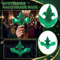 Masquerade with Glasses for Halloween Party Costume Accessories Performance One Size žalia