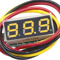 Skaitmeninis voltmetras, 0–100 V, 0,28 col., geltonas