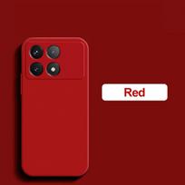 For Poco X6 Poco X 6 Pro Pocox6 Pro Case Square Liquid Silicone Phone Case For Xiaomi Poco X6 Pro Poco X 6 Pro Pocox6 Pro Soft Cover POCO X6 Pro 5G raudona