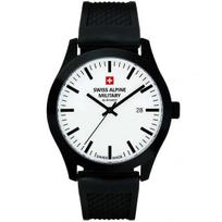 Swiss Alpine Military Combat Basic Rubber Strap White Dial Quartz 7055.1873 100M Men's Watch balta