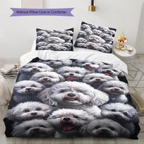 Bishons Corgi Pattern Bedding Quilt Set Quilt Cover Pillowcase Home Decoration Gift (1 * duvet cover + 2 * pillowcase, without core) 135x200cm