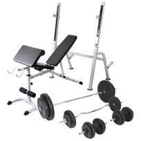 Grifo ir svorių rinkinys su suoliuku, 90kg