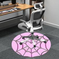 1pc Spider Web Heart Office Round Area Rug, Indoor Mat Suitable ForOffice, Under Office Chairs Bedroom Living Room Home Decor, Room Deco  D046 80cm by 80cm