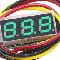 Skaitmeninis voltmetras, 0–100 V, 0,28 col., žalias