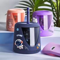 Electric Auto-Feed Pencil Sharpener for Kids and Students Astronaut/Includes 2 Knife Holders - Blue gray