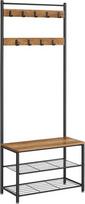 Paltų kabykla su batų suoleliu 70x32,5x175 cm Ruda-juoda metalinė