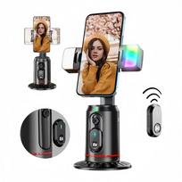 360° Rotation Phone Gimbal Stabilizer With Remote Desktop Tripod Auto Tracking For Live Streaming Vlogging