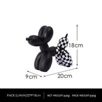 Plaid Balloon Dog Ornament INS Light Figurine Sculpture Tabletop Shelf Living Room Home Office Decor Accessories Modern Art Gift