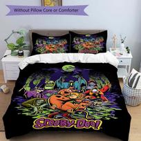 3pcs Mystery in the Haunted Forest Scooby Doo Bedding Set 1 Soft Quilt Cover + 2 Pillowcases,  Suitable for All Seasons.H062 135x200cm