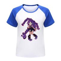 5630 Kids Girls Lily Lovebraids Bobi Printed Casual Raglan Sleeves Round Neck T-Shirt 100cm mėlyna