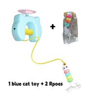 New Type Of Electric Cat Toy with 2 Ropes Smart Hanging Door Auto Swing Feather Toy A Self-entertainment And Cat-teasing Wonder mėlyna