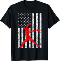 American Flag Love Softball FastPitch Pitcher Gifts T-Shirt Size S-5XL S