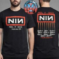 Nine Inch Nails Peel It Back Tour 2026 Merch Cities List Tee Black T-Shirt S