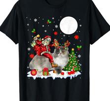 LOVELY Santa Persian CHRISTMAS shirt black shirt All sizes S828 XXXXL