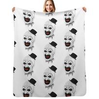 Art the Clown terrifier movie halloween Throw Blanket Soft Home Decor Blanket for Couch Bedroom Size: 75*100cm, Weight: 230 GSM